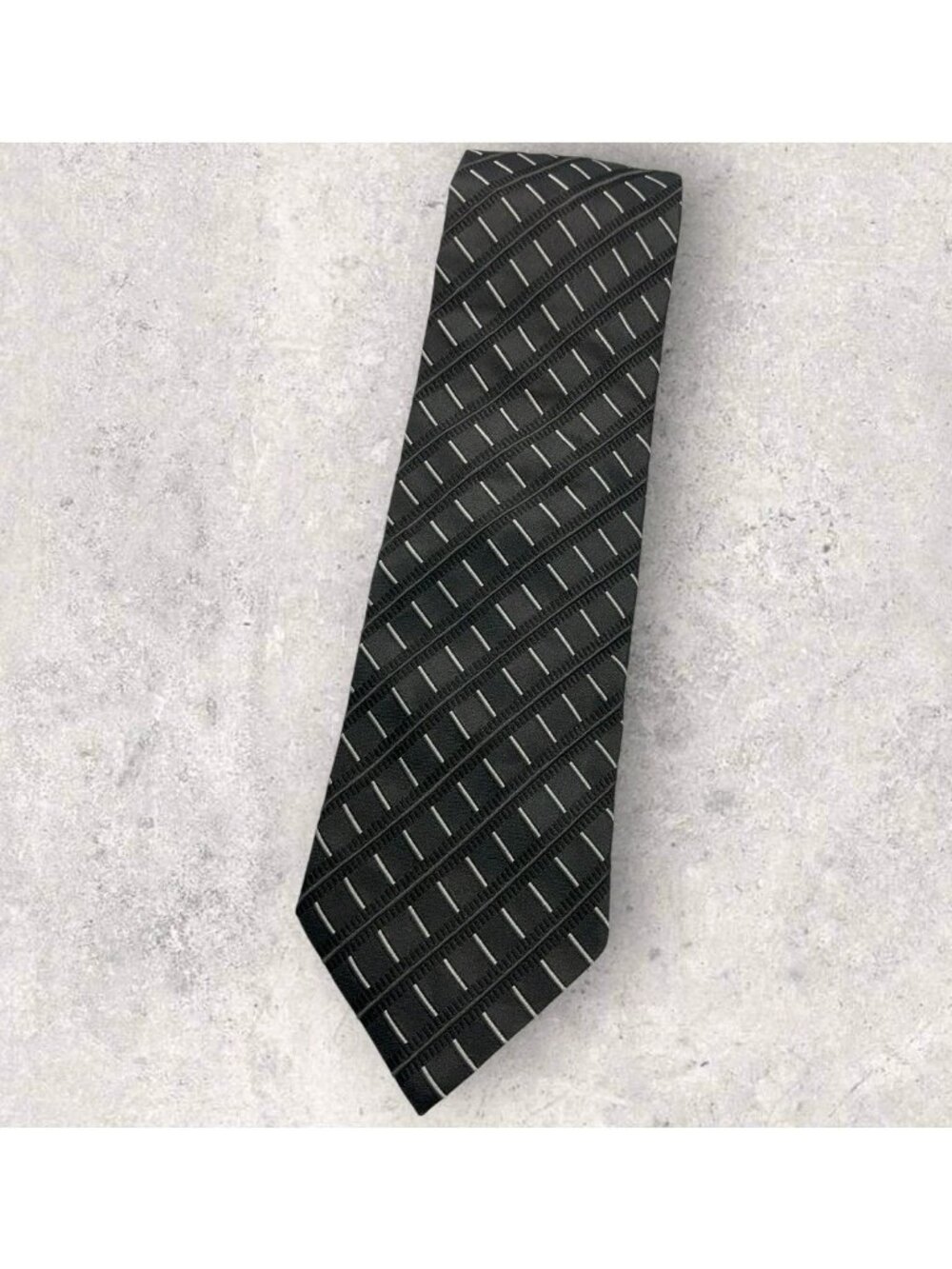 NEW GIORGIO ARMANI Silk Tie ITALY Brown White Geometric W:3.7"